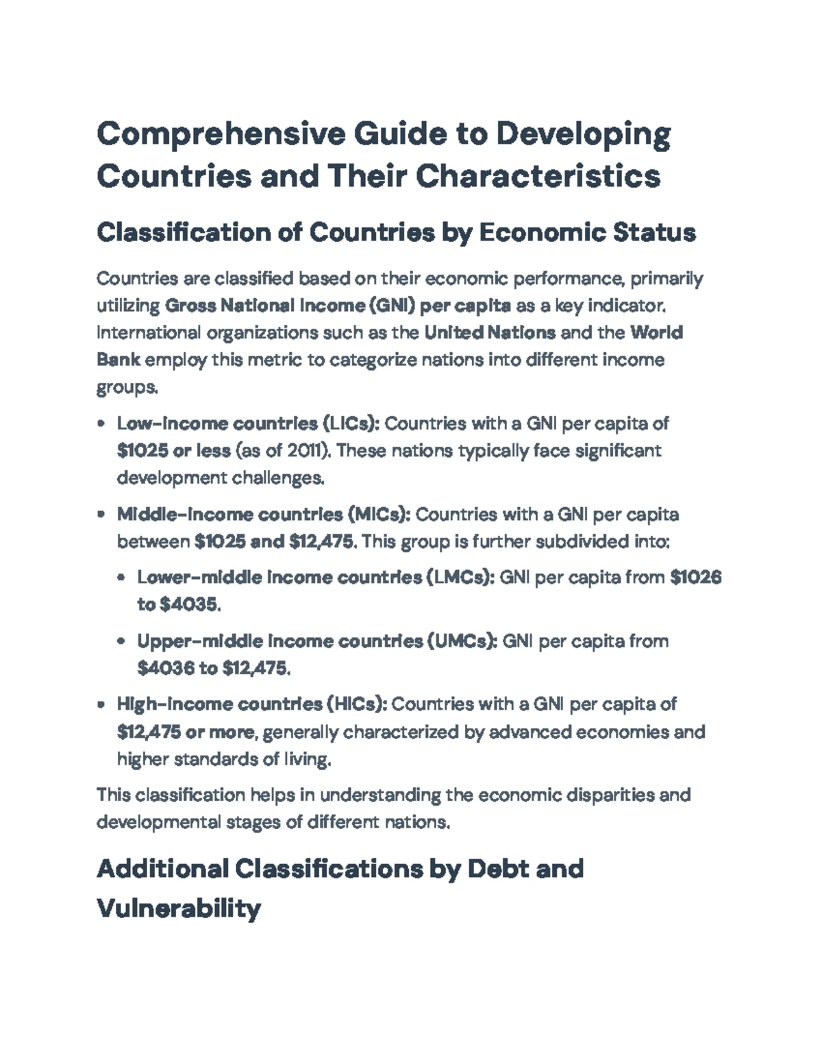 Comprehensive Guide to Development Indicators in Developing Countries ...