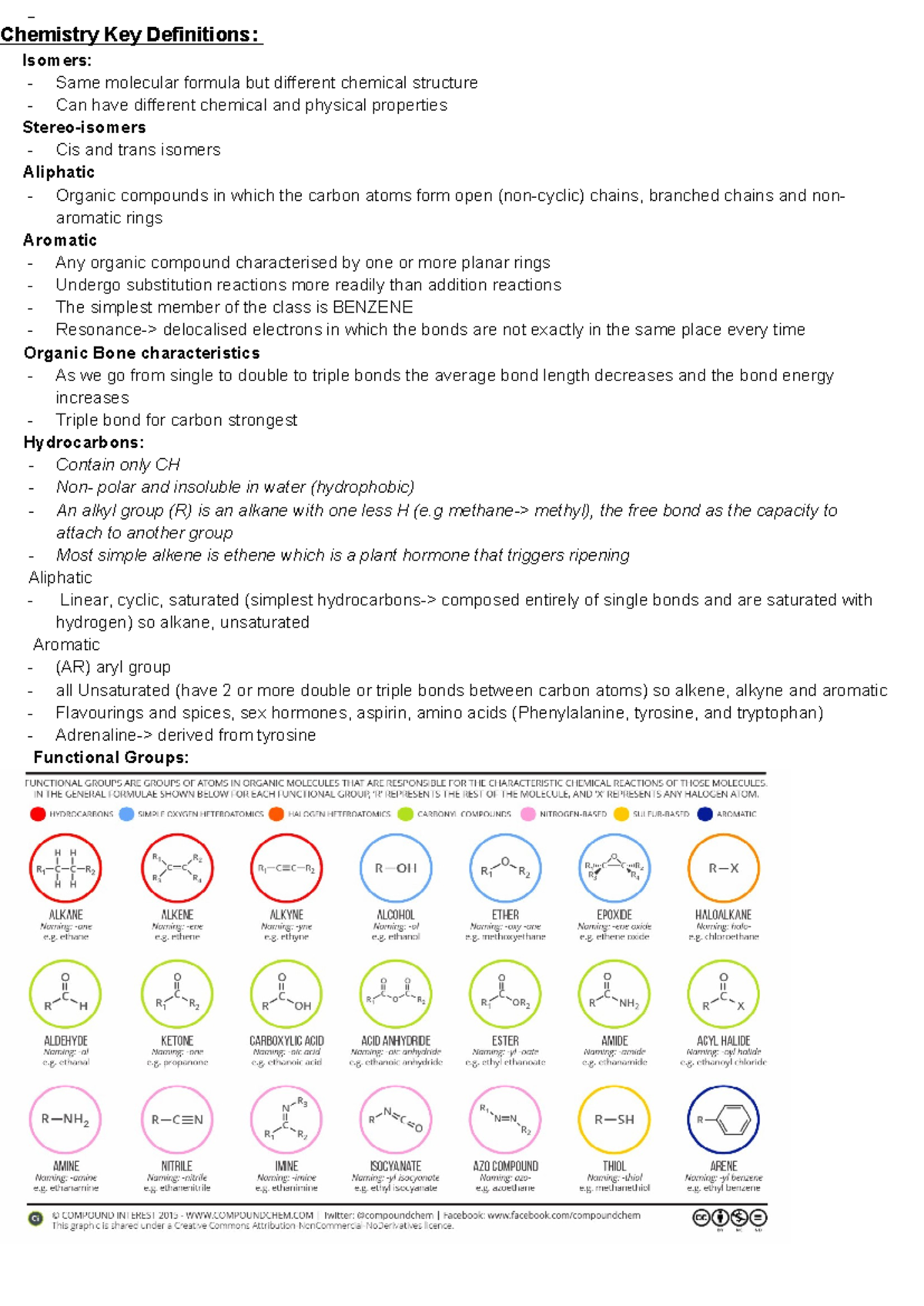 Chemistry Concepts & Key Definitions: HC 101 Lecture Notes - Studocu
