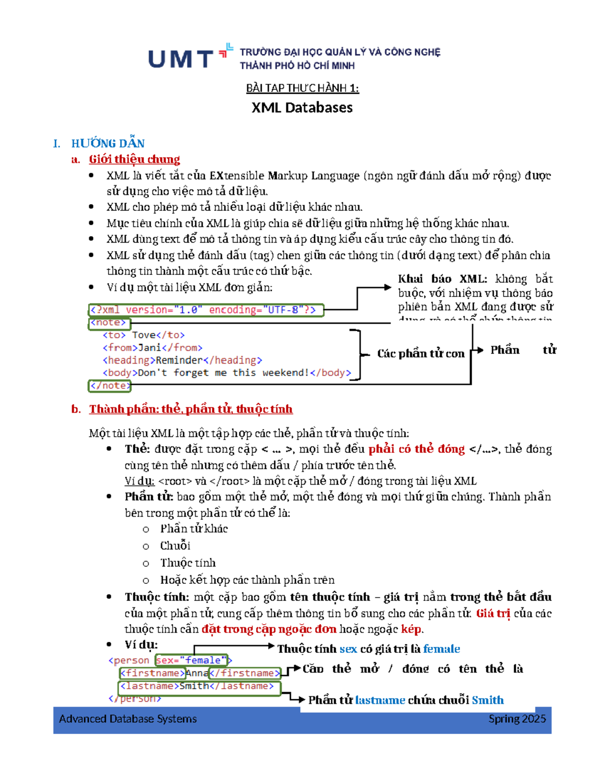 BÀI TẬP THỰC HÀNH 1: XML Databases I - Hướng Dẫn Chi Tiết - Studocu