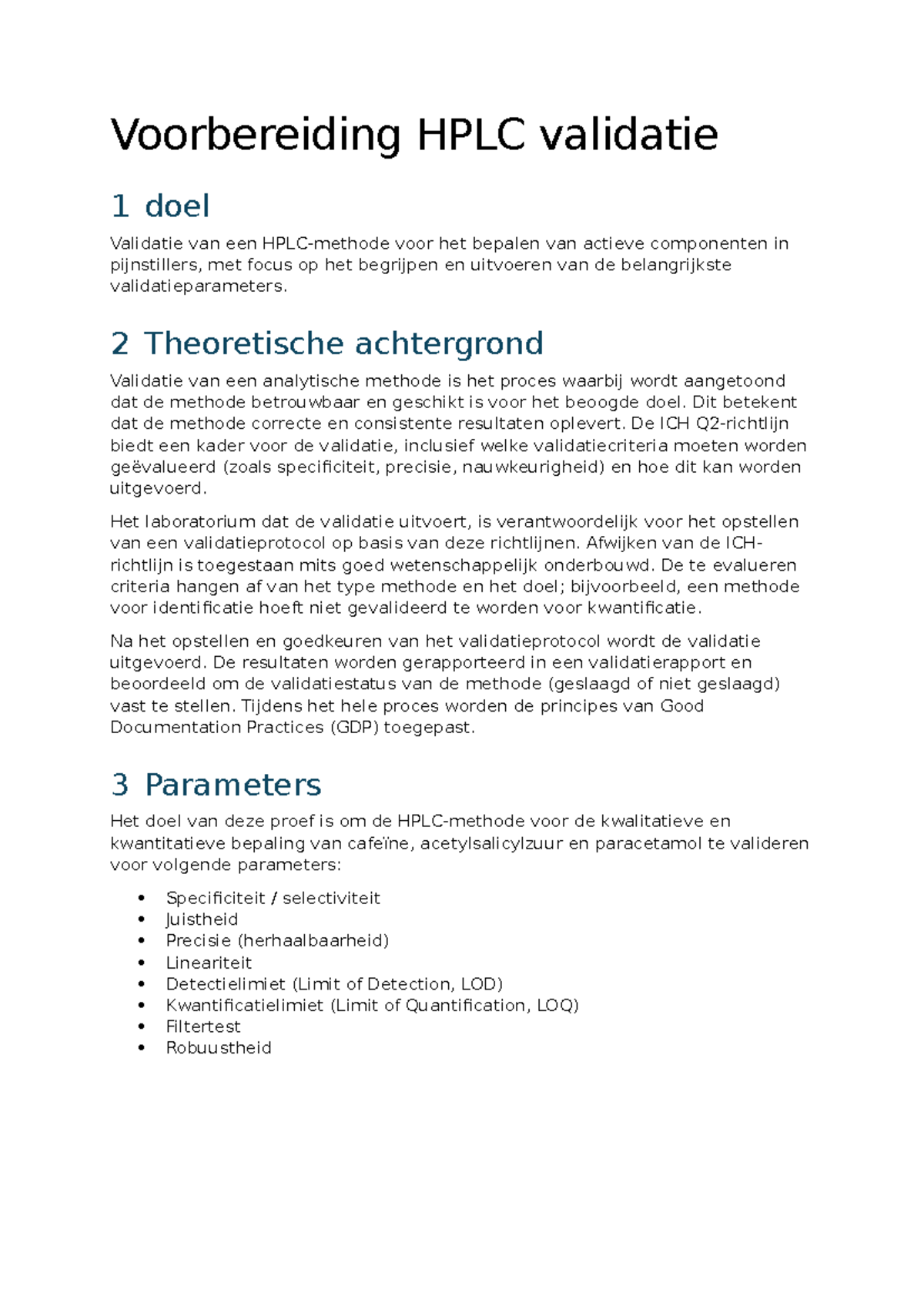 HPLC Validatie Voor Pijnstillers: Specificiteit en Precisie Analyse ...