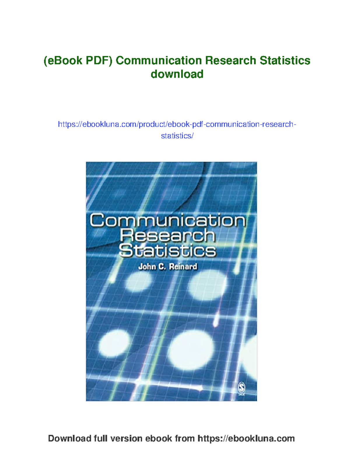 Communication Research Statistics: A Comprehensive Guide for Students ...