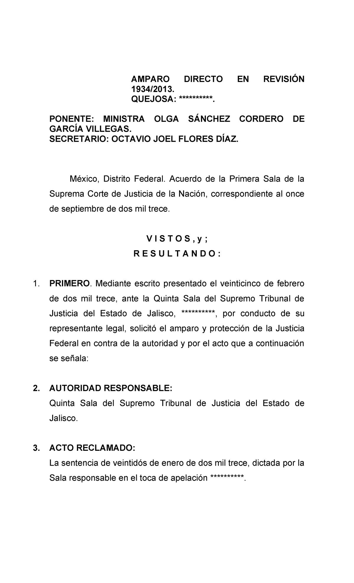AMPARO DIRECTO EN REVISIÓN: ANÁLISIS DE LA SENTENCIA DE LA SCJN - Studocu