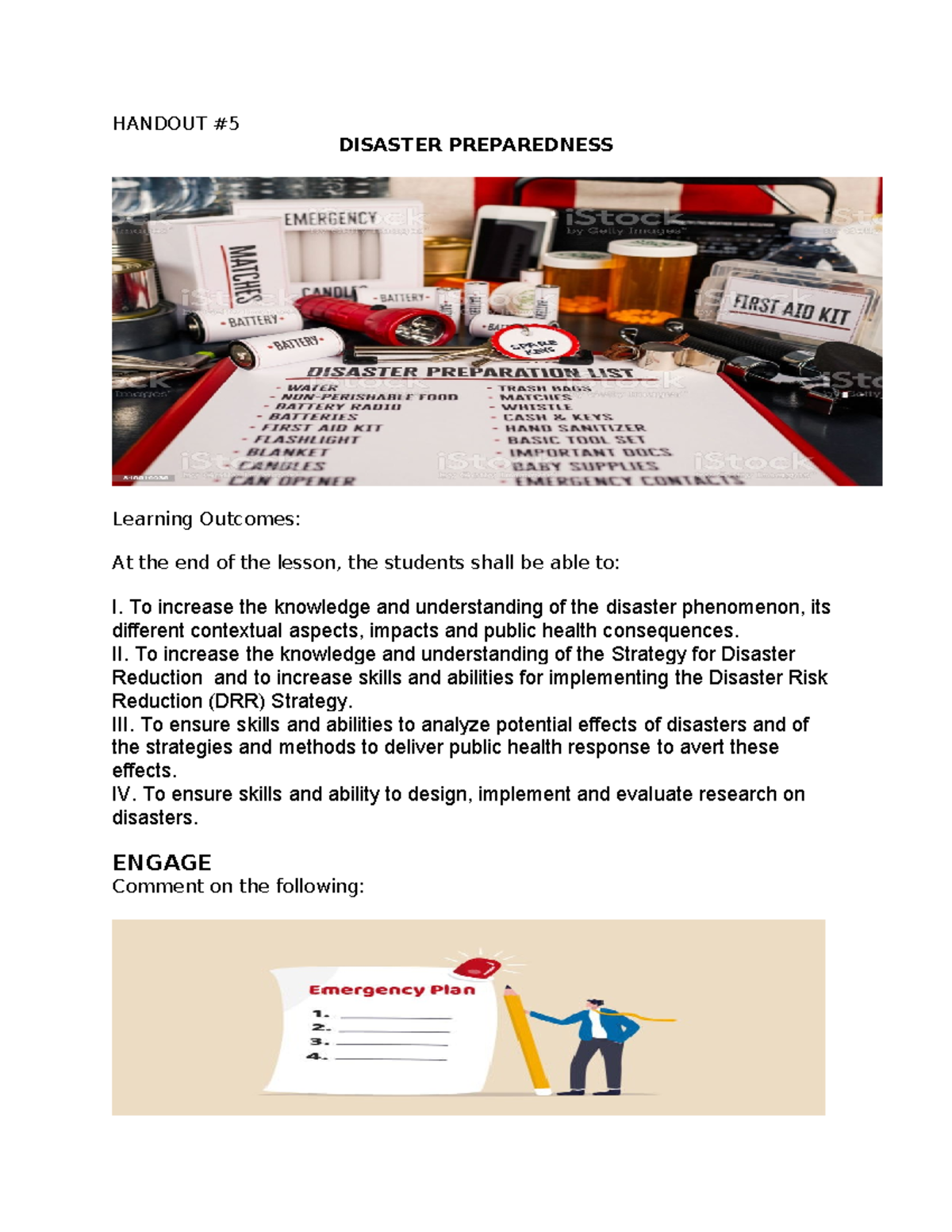 Lesson 5: Disaster Management and Preparedness Strategies - Studocu