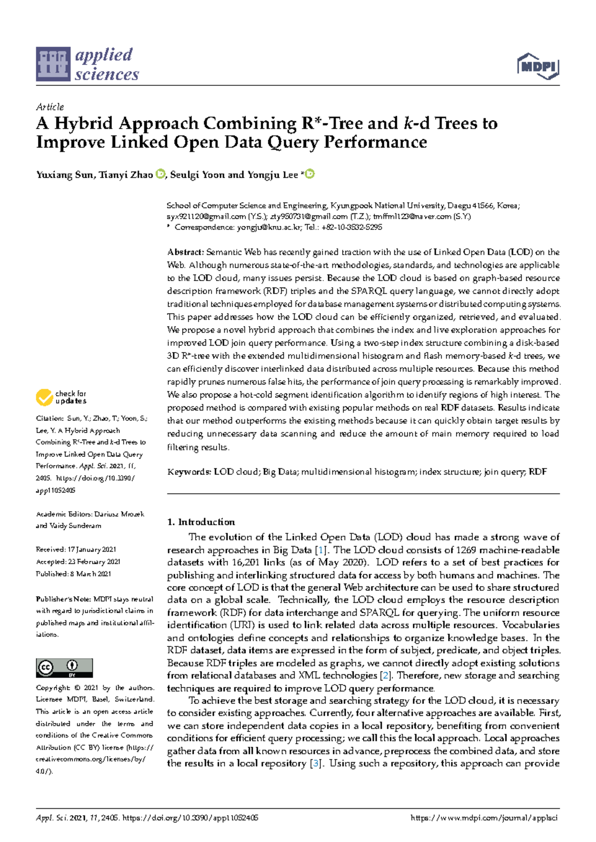 Hybrid R*-Tree & k-d Trees for Enhancing LOD Query Performance - Studocu