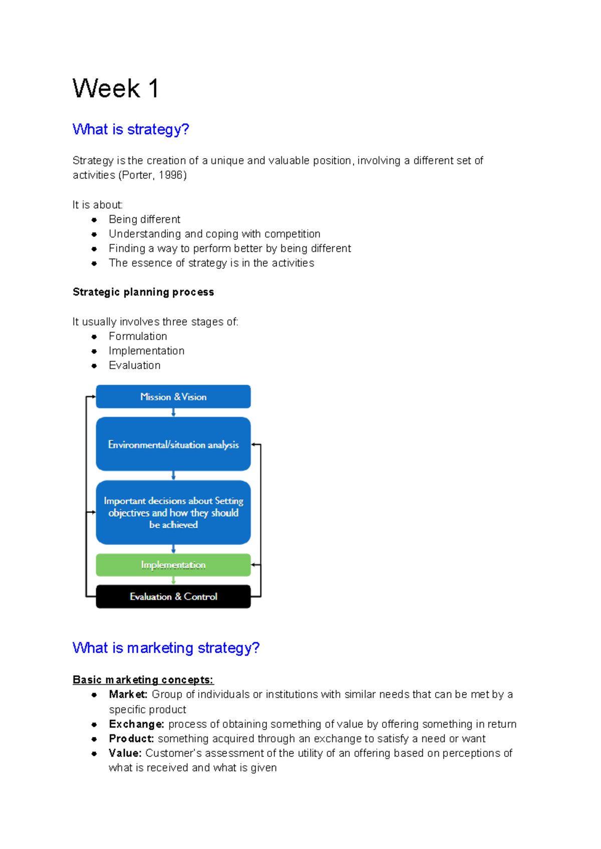 MPS 101: Week 1-3 Strategy and Marketing Fundamentals Notes - Studocu