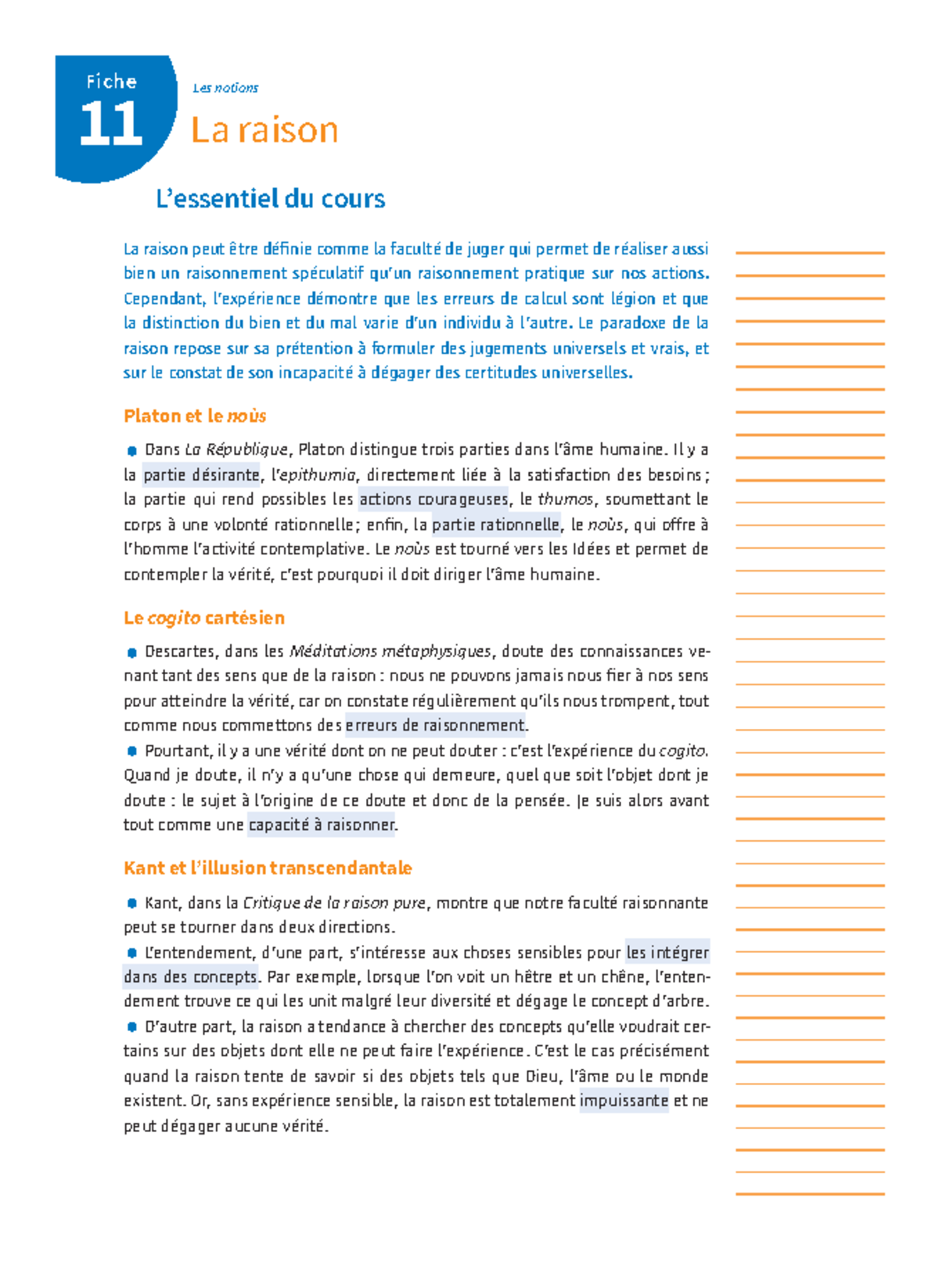La raison - La raison L’essentiel du cours La raison peut être définie ...