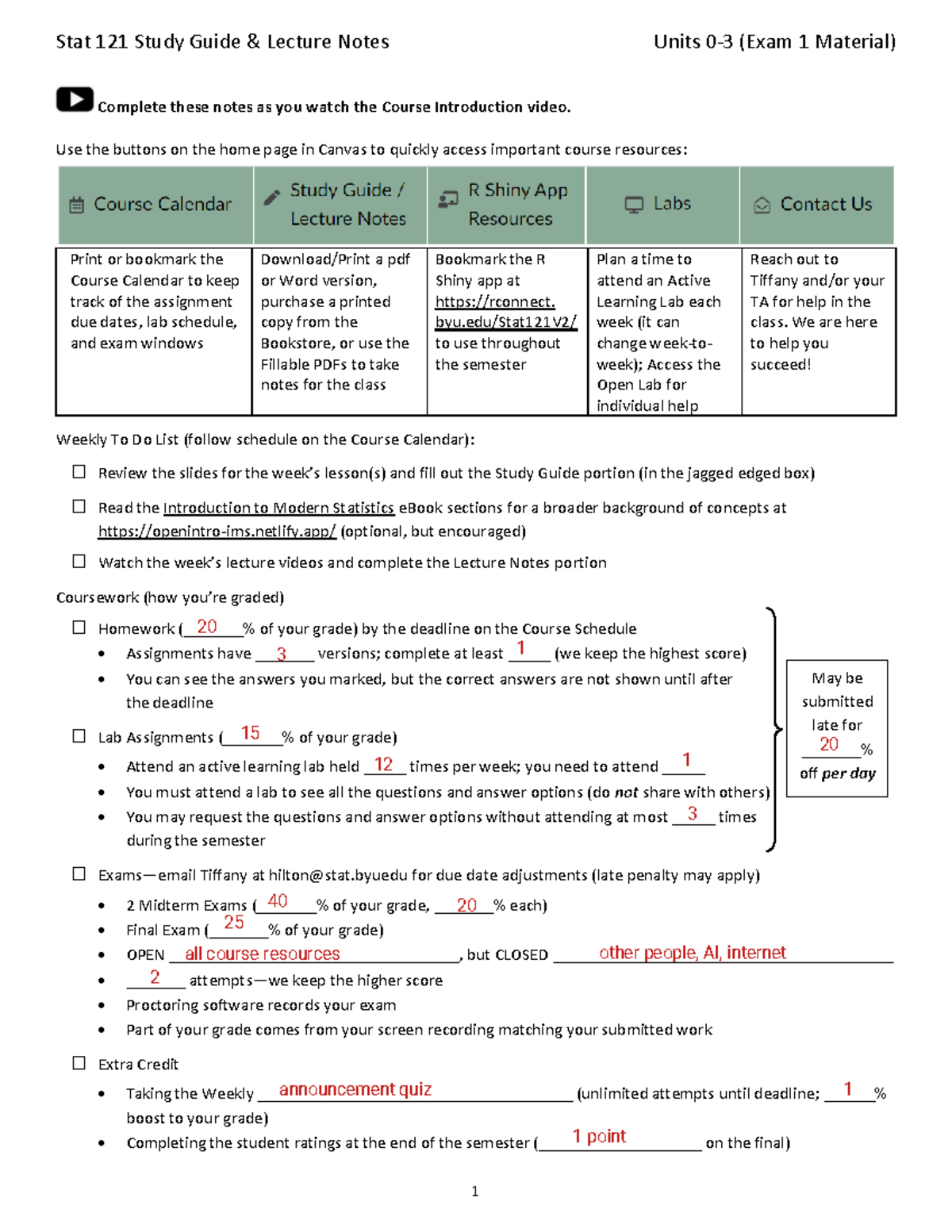 Stat 121 Final Exam Study Guide & Lecture Notes for 2023 - Studocu