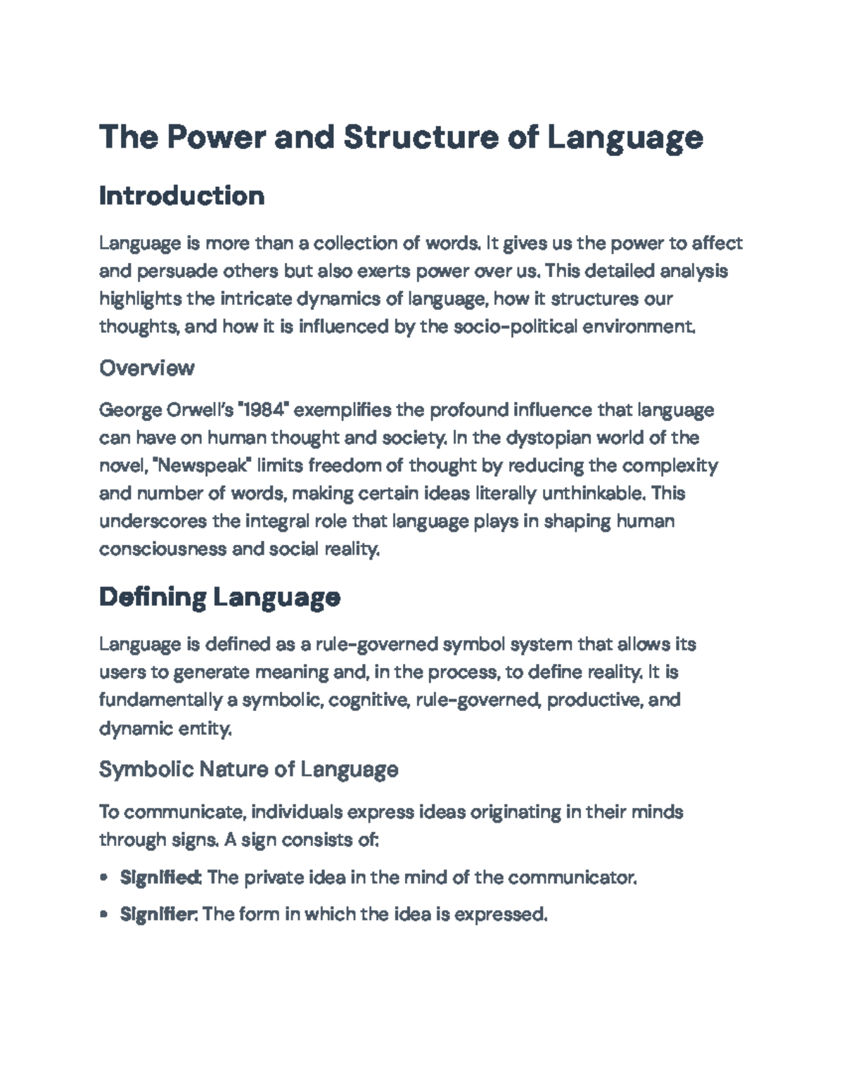 The Power and Structure of Language: An In-depth Analysis of ...
