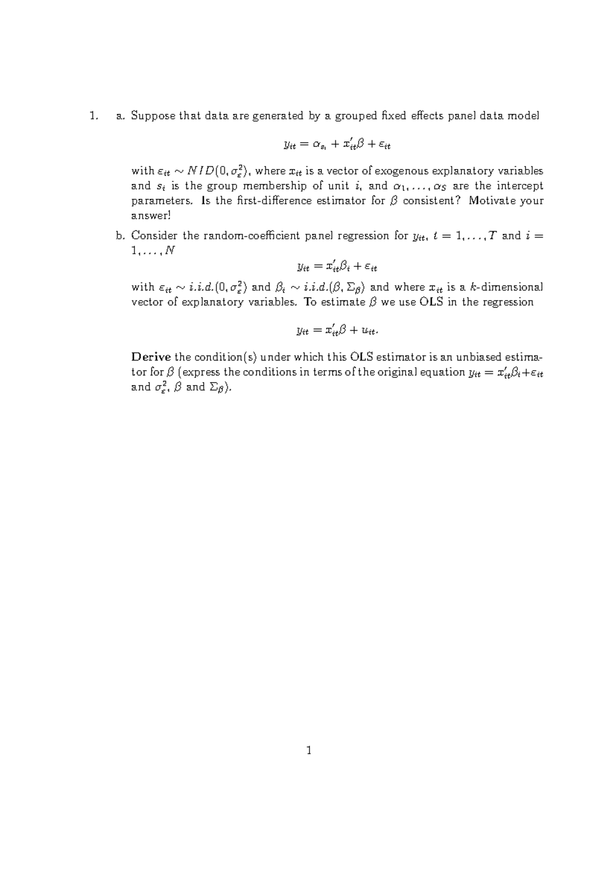 Sample Exam Solutions for Econometrics (Course Code: ECO 101) - Studeersnel