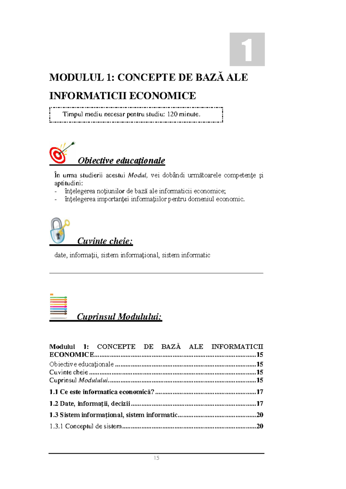 M1 - Notiuni de Baza in Informatica Economica: Modul 1 - Studocu