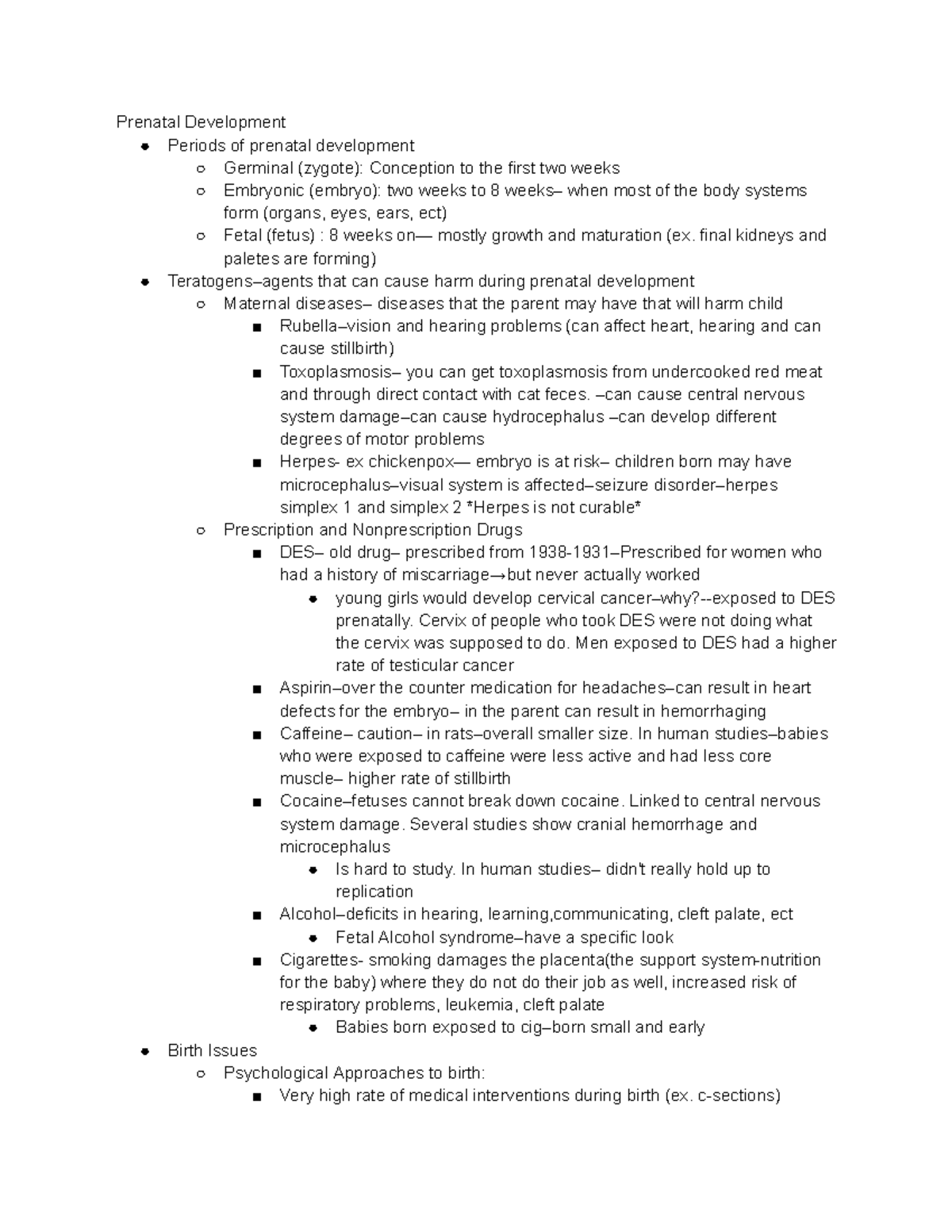 Development-psych chapter 4: Prenatal and cognitive development ...