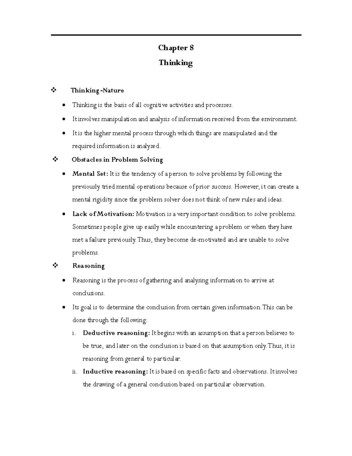 Ch 8 Thinking: Key Concepts and Problem Solving Strategies - Studocu