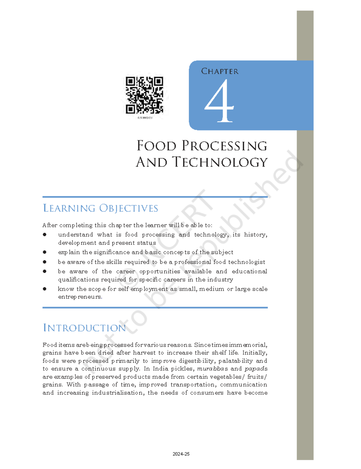 LEHE104 - Chapter 4: Food Processing & Technology Learning Objectives ...