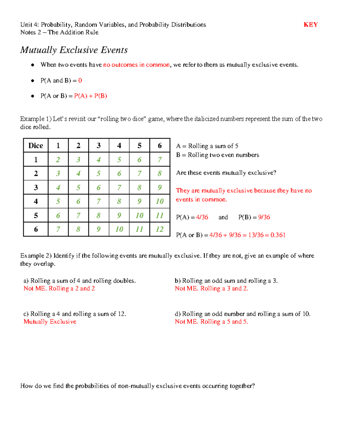 Unit 4 - Probability, Random Variables, & Distributions Homework