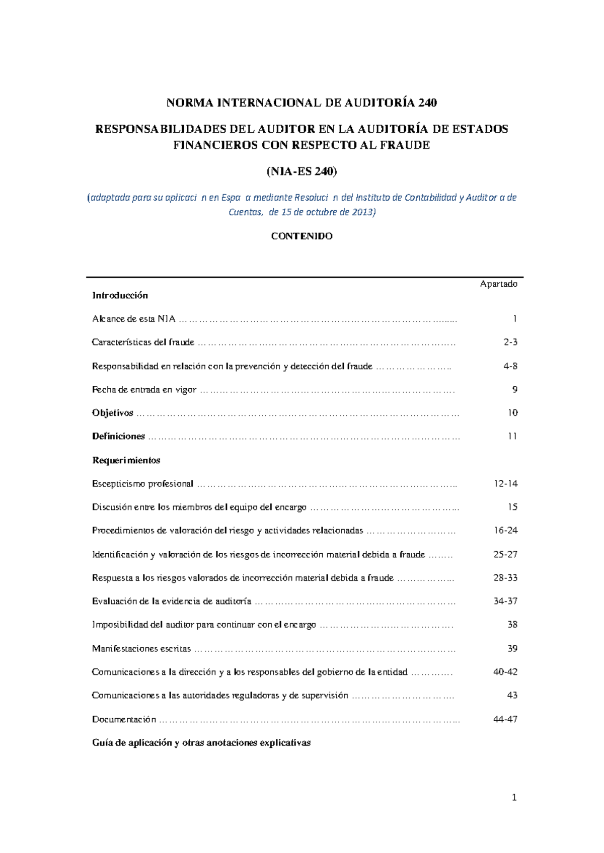NIA 240 - Responsabilidades del Auditor en la Detección de Fraude - Studocu