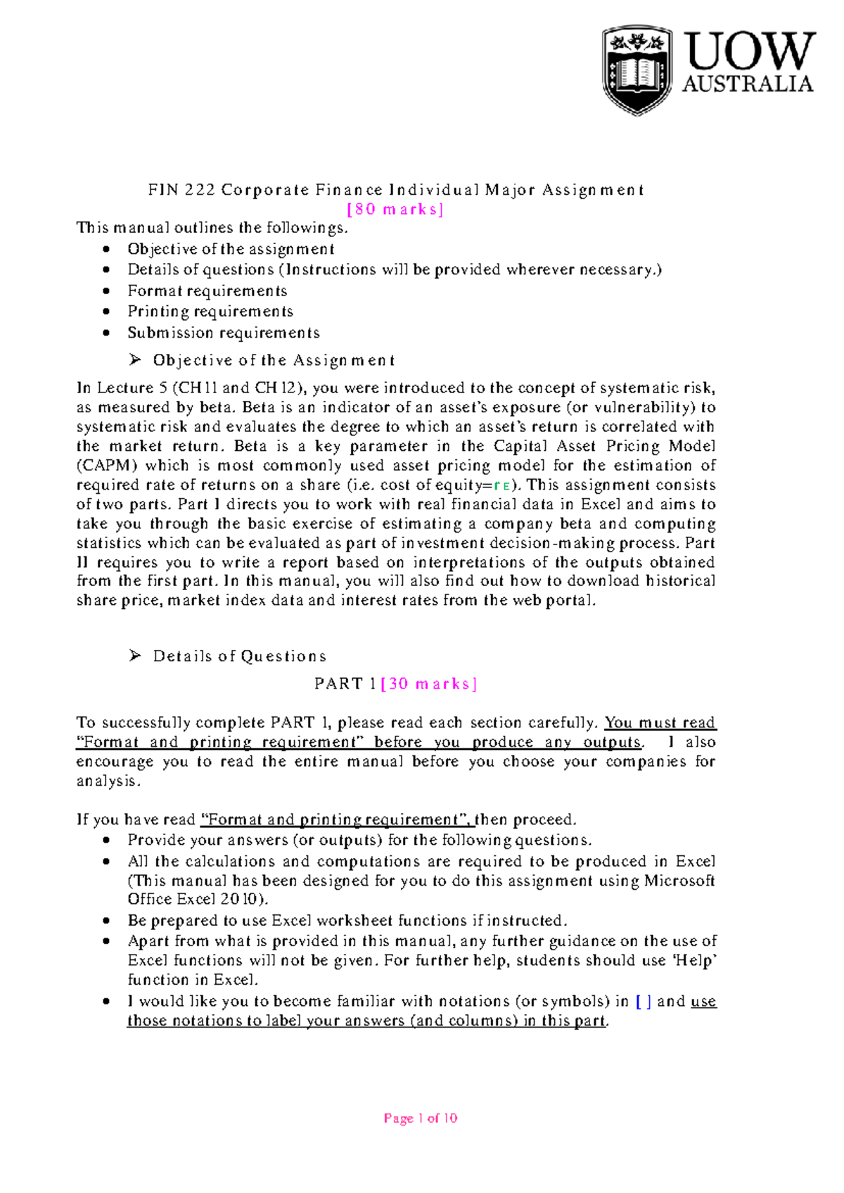 2290101 1 fin222-manual-for-major-assignment - Warning: TT: undefined ...