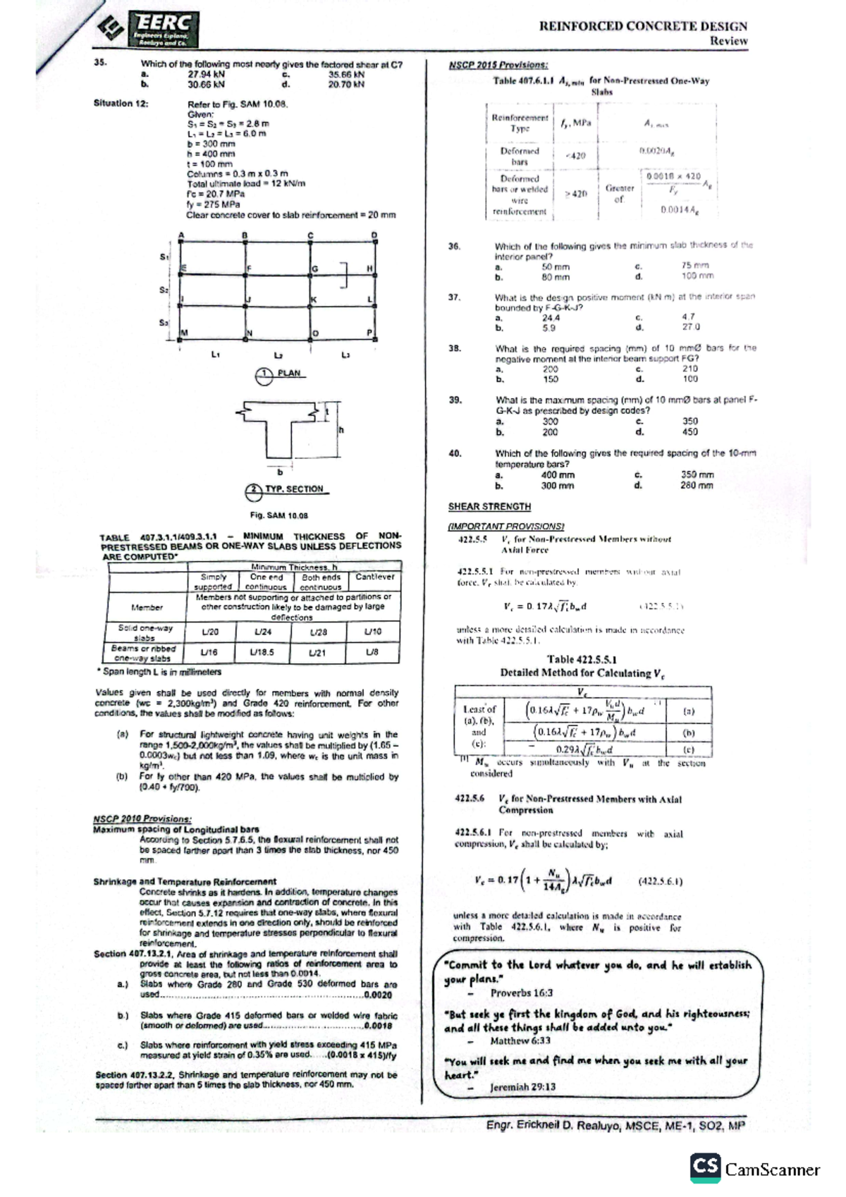 RCD M - Lecture: Reinforced Concrete Design Review Notes - Studocu