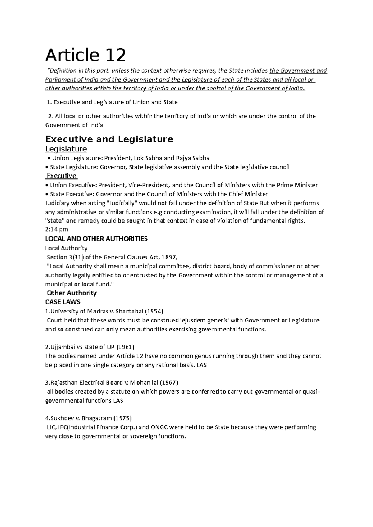Consti - costutional law - Article 12 