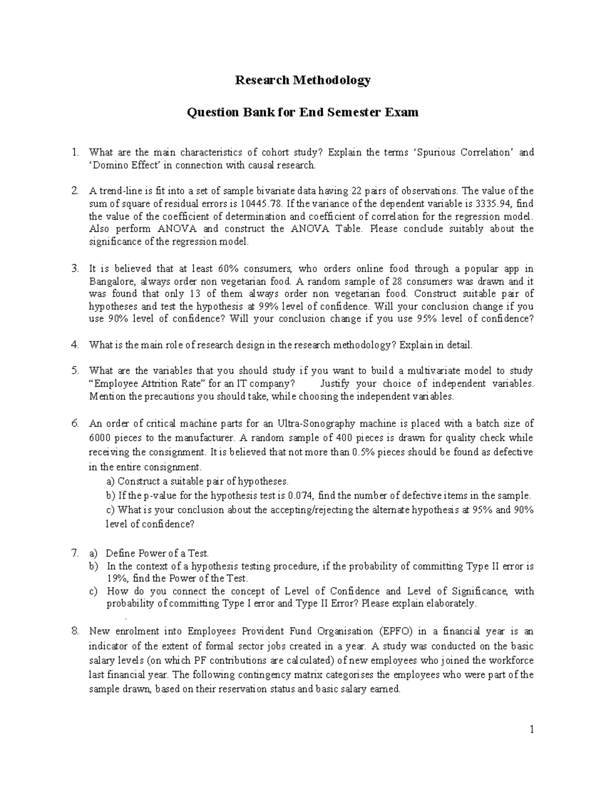 RM Question Bank 2023 - Comprehensive Practice for Finals - Studocu