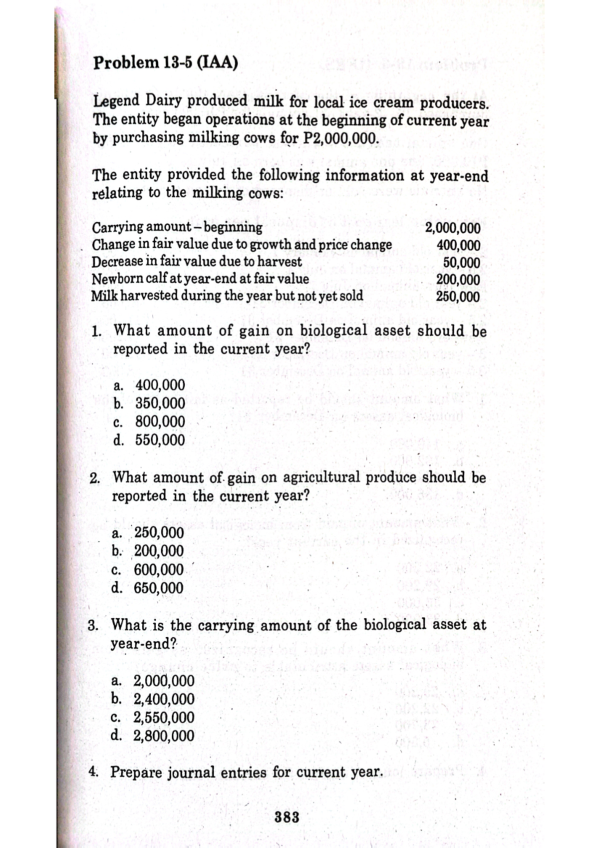 Chapter 13 - Practice Problems on Biological Assets Accounting - Studocu