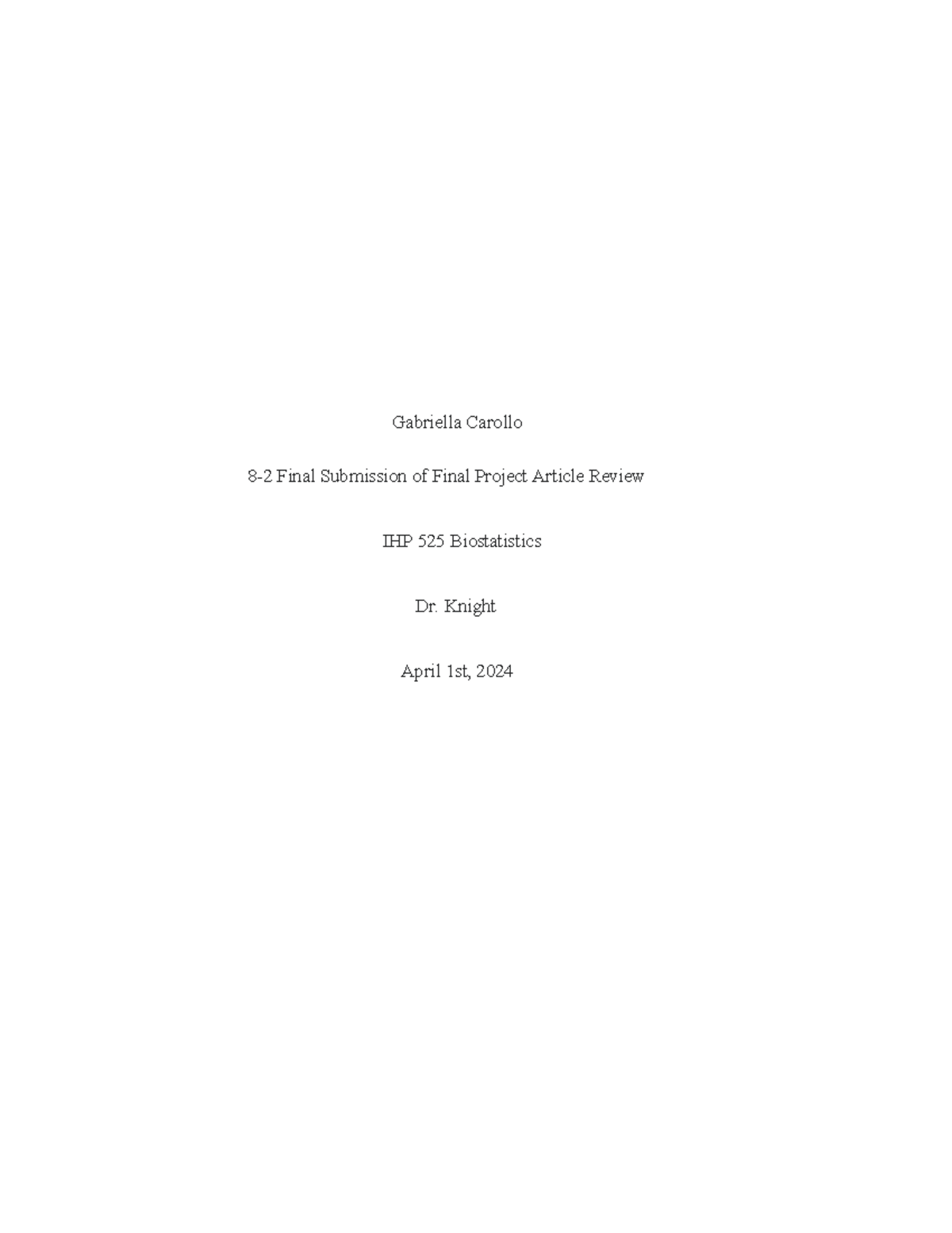 Article Review Final Project - Gabriella Carollo 8-2 Final Submission ...