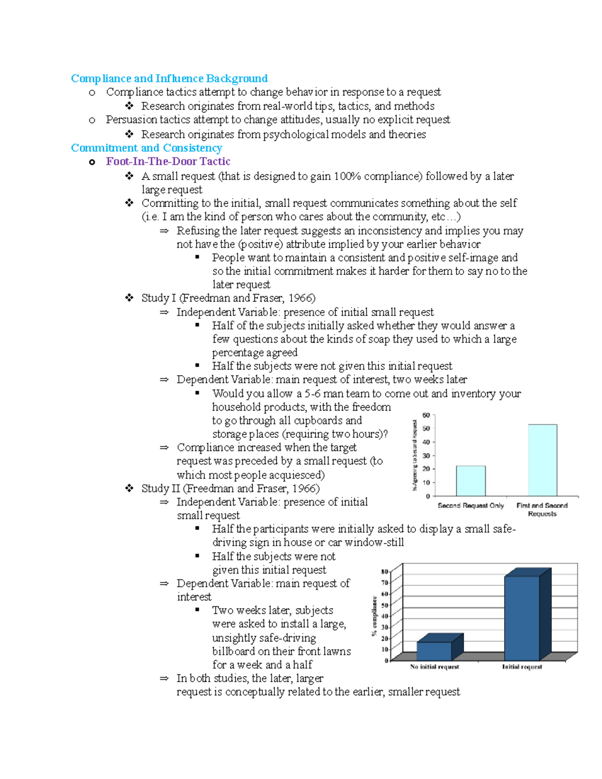 Lecture 4 Notes - Compliance and Influence Background o Compliance ...