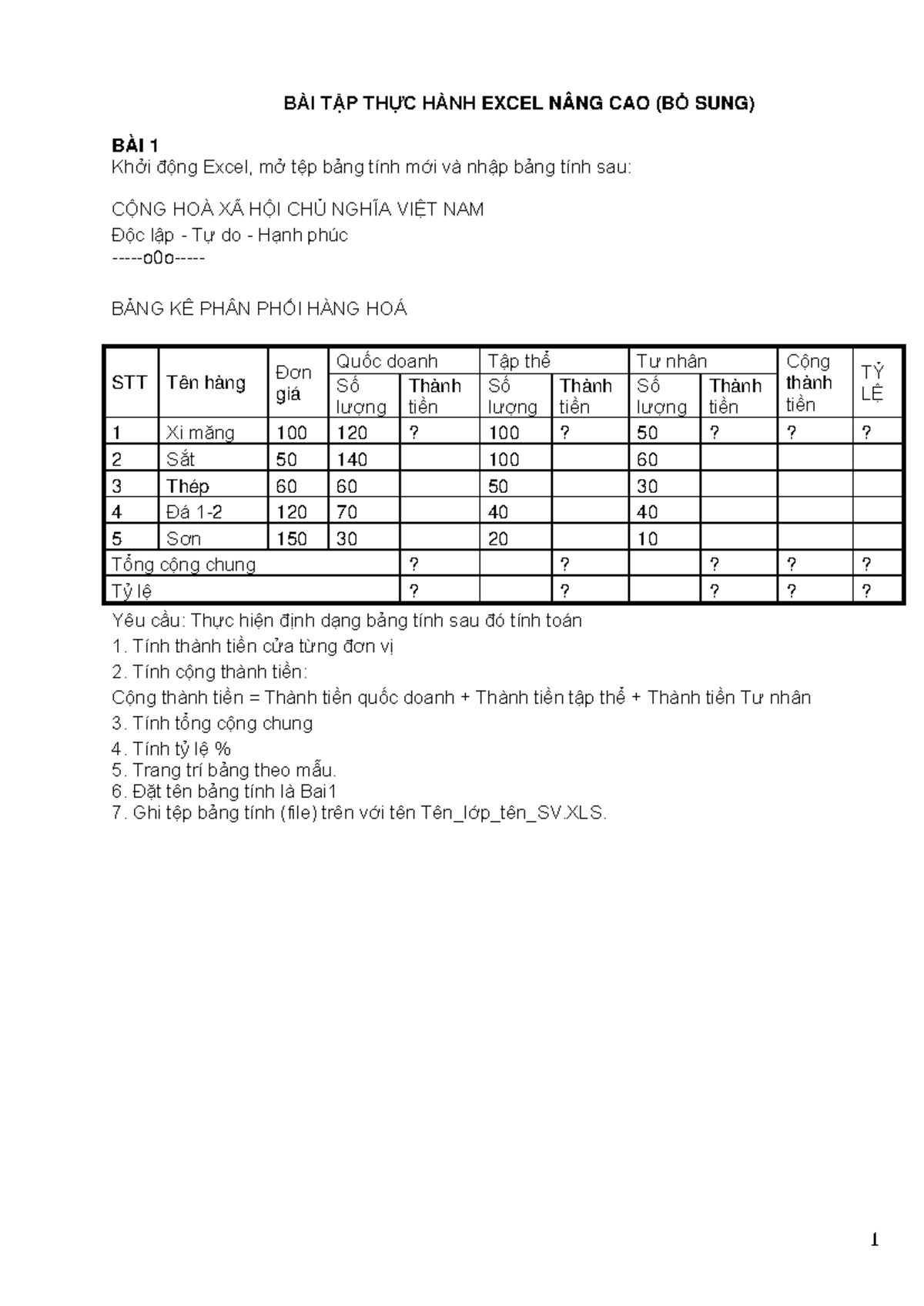 BAI TAP THUC HANH EX NANG CAO TANG Cuong - BÀI TẬP THỰC HÀNH EXCEL NÂNG ...