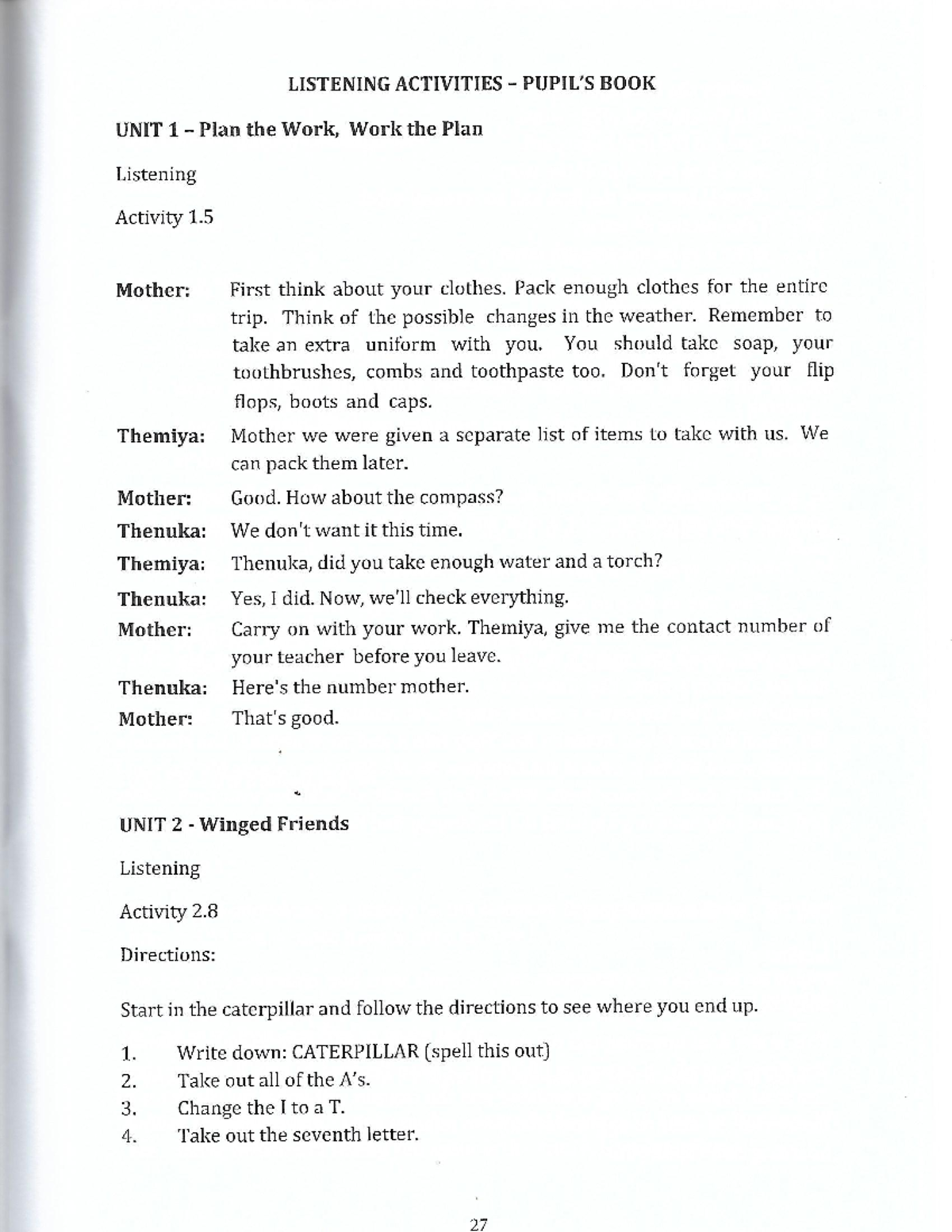 Grade 8 Listening Activities: Engaging Exercises for Units 1-10 - Studocu