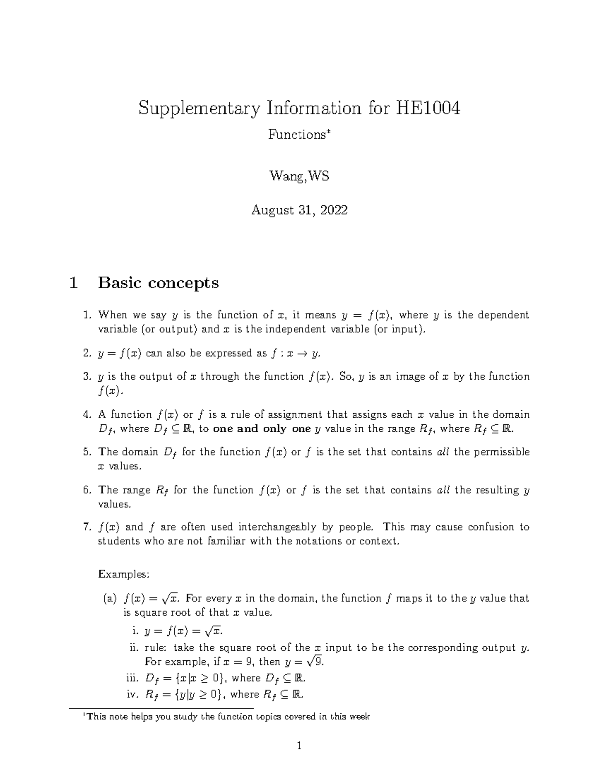 Supplementary notes for functions - Supplementary Information for HE ...