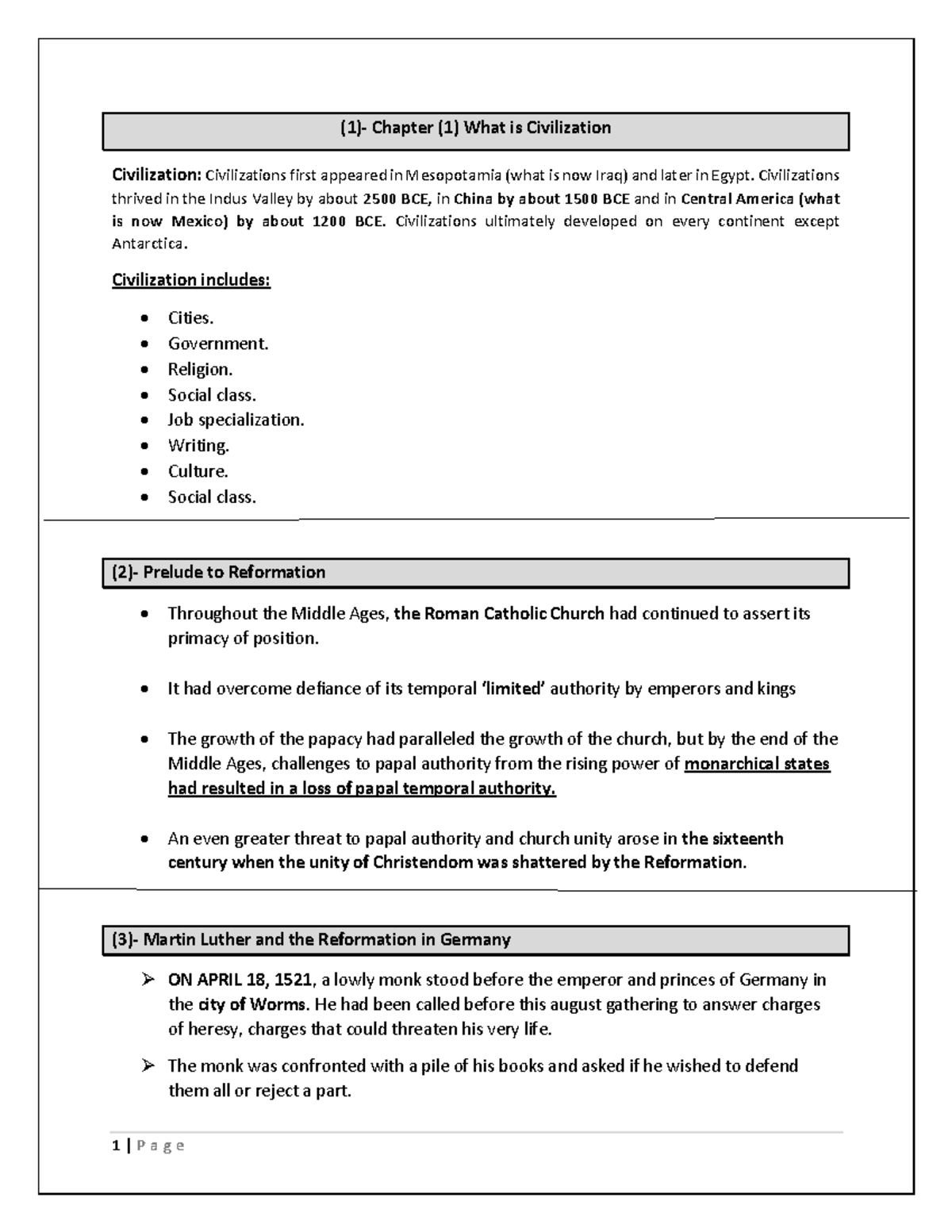 Western Civilization Final Exam Review Fall 2023 - Studocu