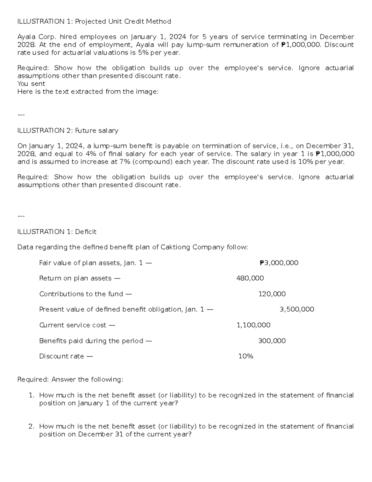Post-Employment Benefits Analysis: Projected Unit Credit Method - Studocu
