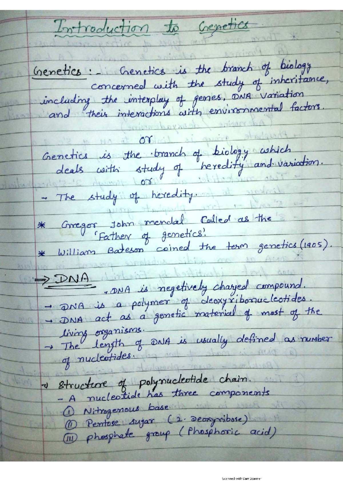 Genetics 1 - Comprehensive Study Material on Inheritance and DNA - Studocu