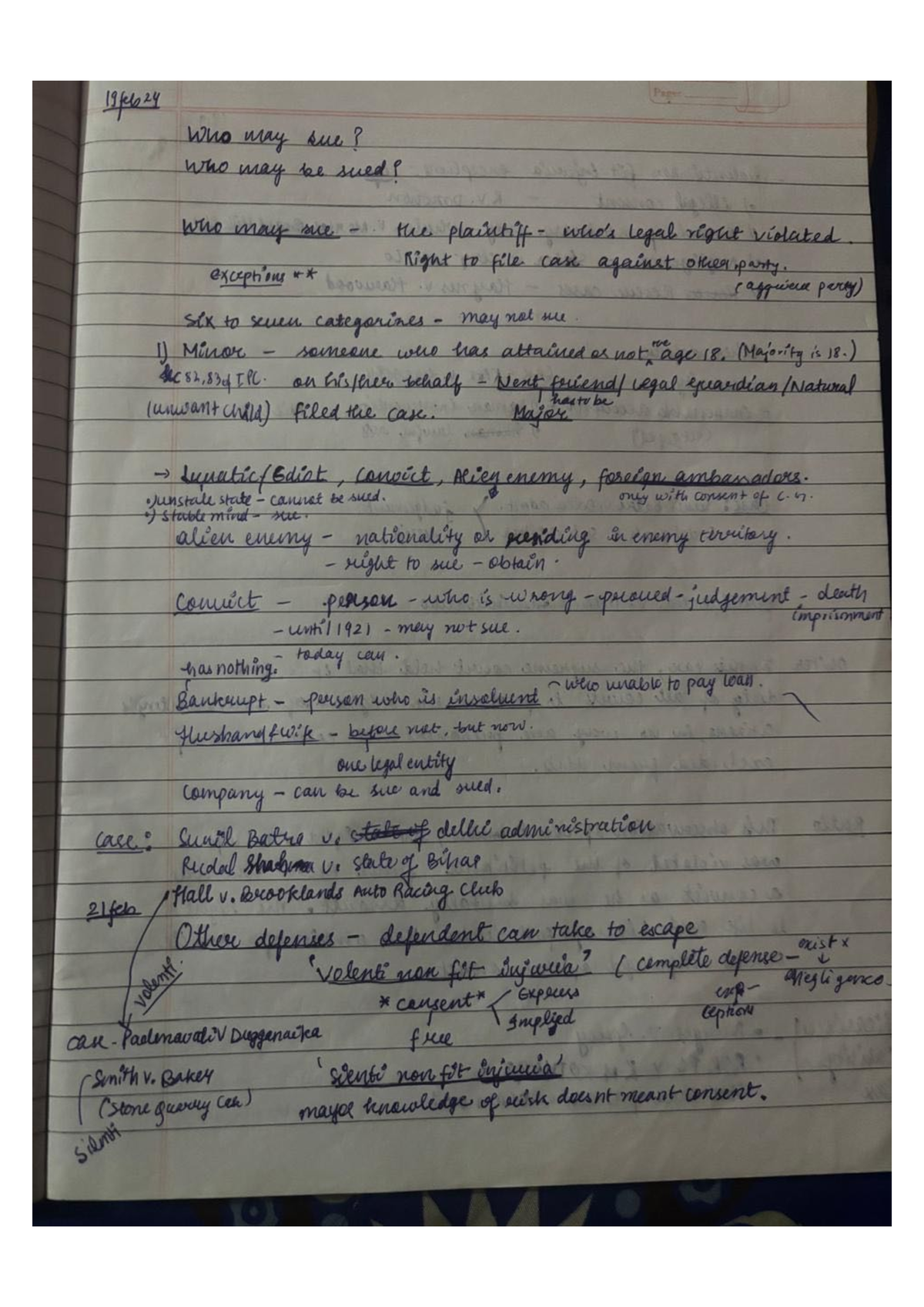 Law of Torts Handwritten Notes: Key Concepts and Cases Explained - Studocu