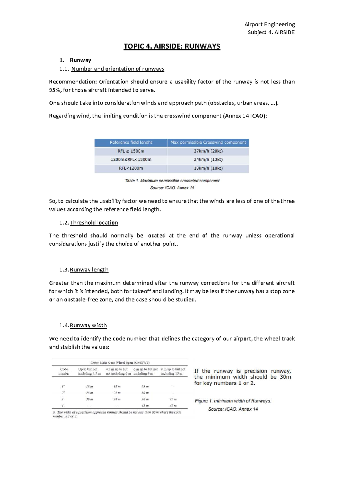 Airport engineering subject 4: Airside design and runway specifications ...