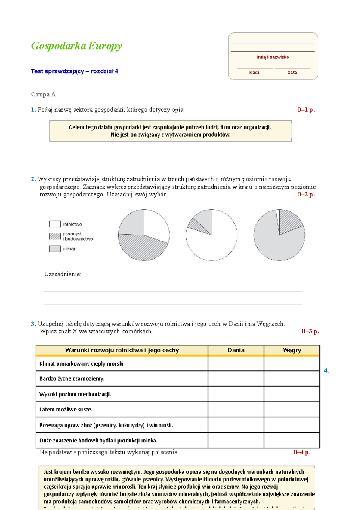 Sprawdzian Z Geografii Globalna Gospodarka Pwn www.studocu.com