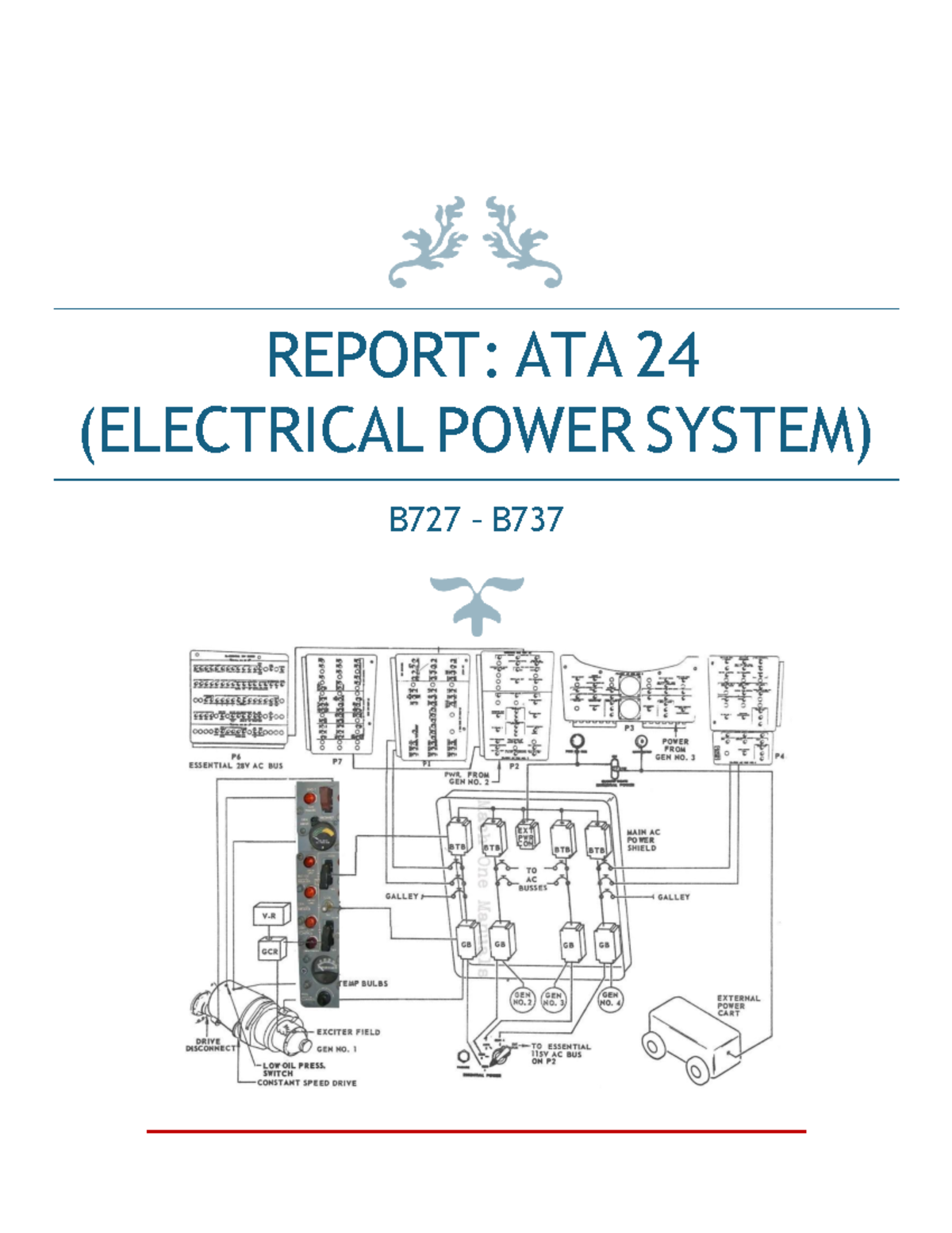 Report on ATA 24 Electrical Power Systems: B727 vs. B737 - Studocu