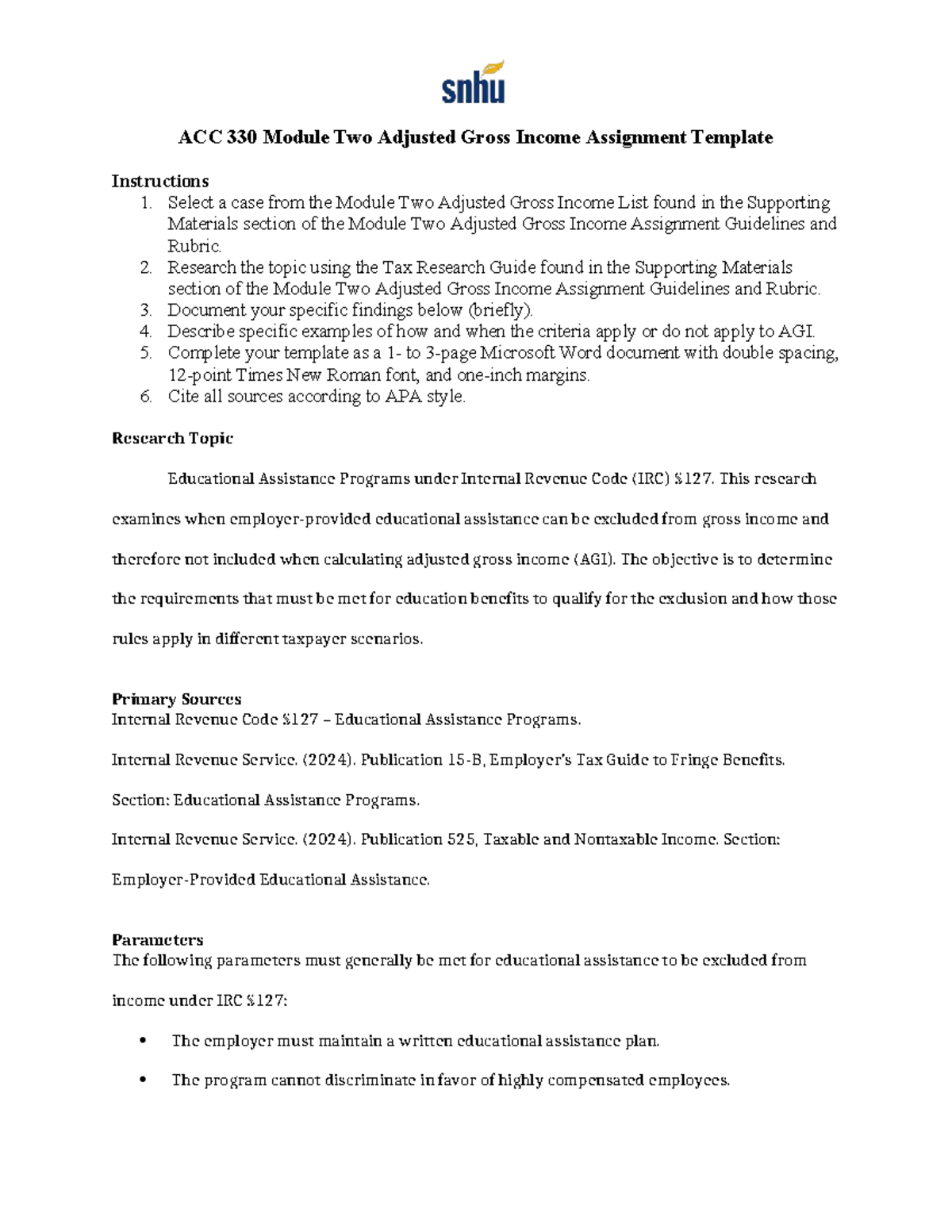 ACC 330 Module 2 Adjusted Gross Income Assignment Guide - Studocu