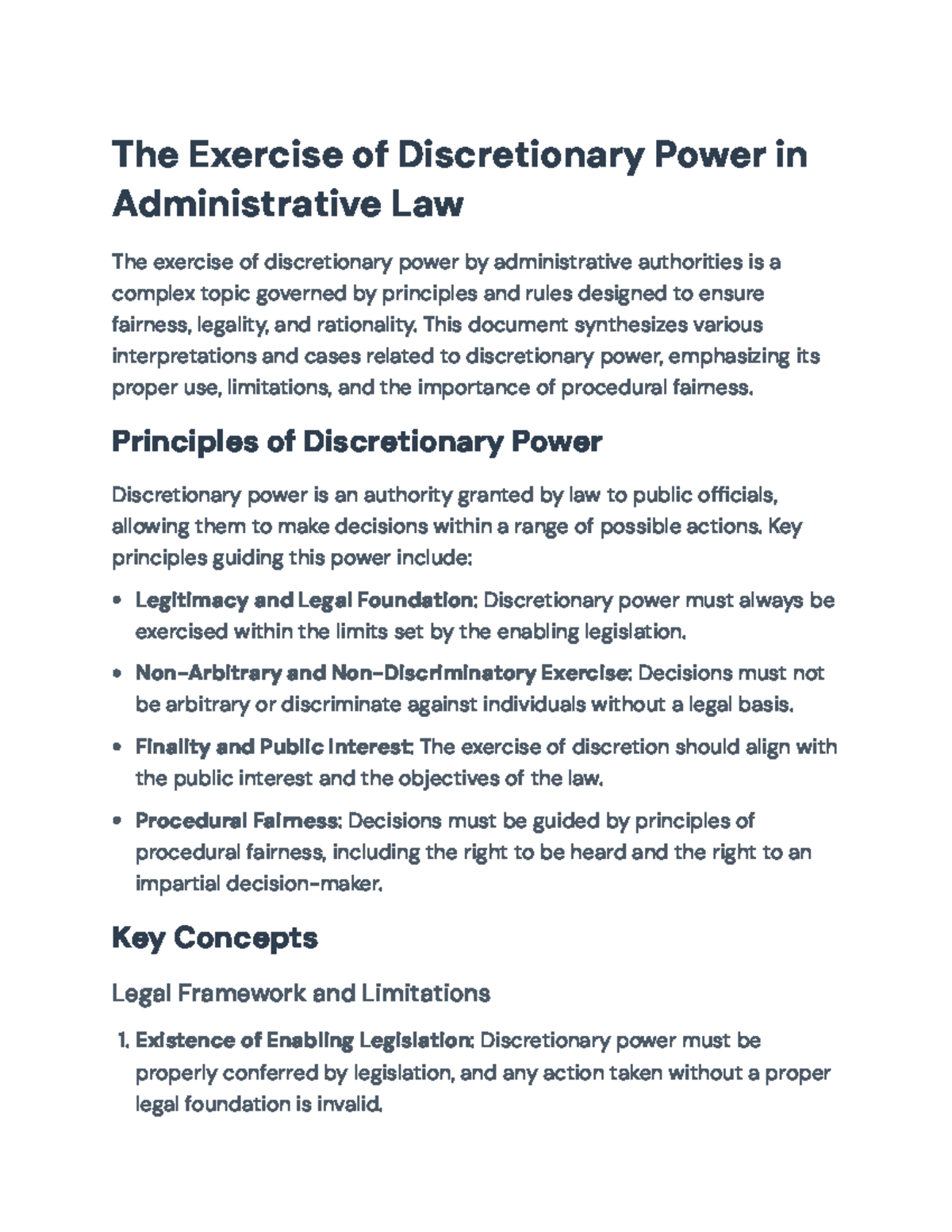 Administrative Law: The Exercise of Discretionary Power Explained - The ...