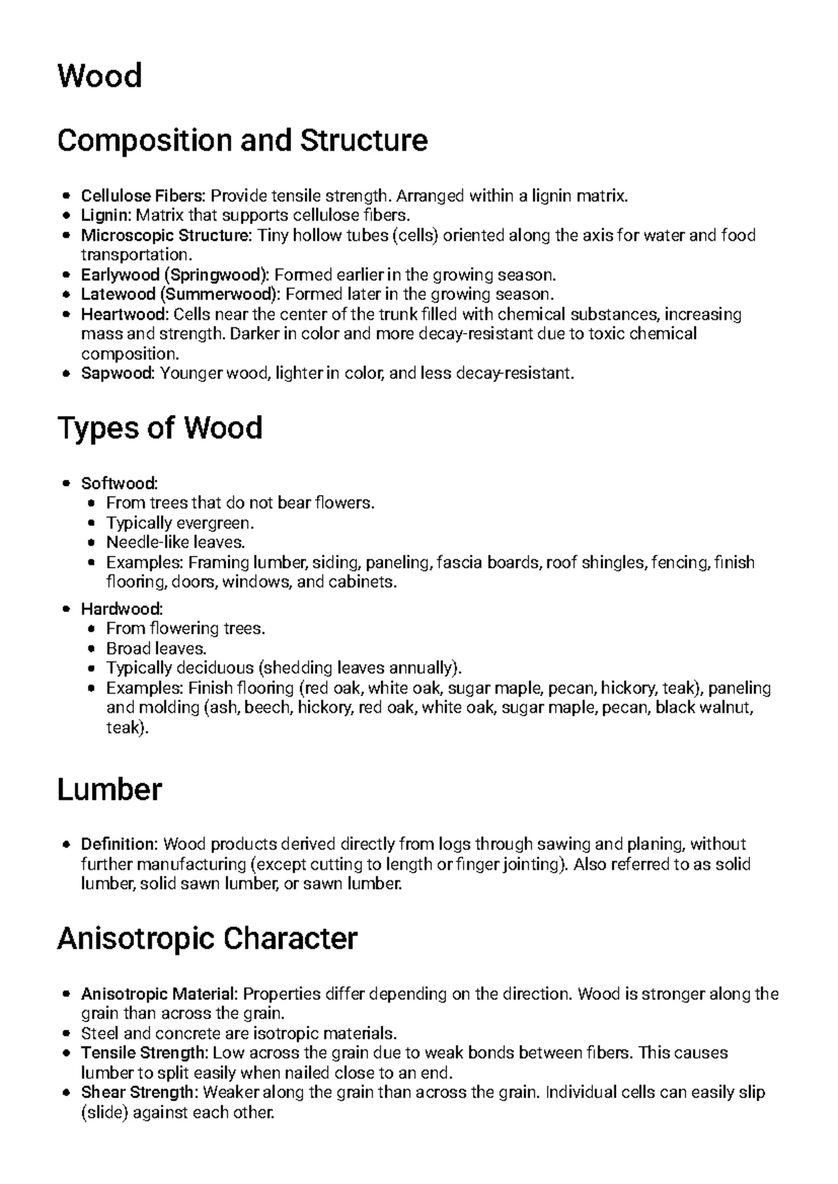 Division 6: Wood and Plastic Materials Overview - Studocu
