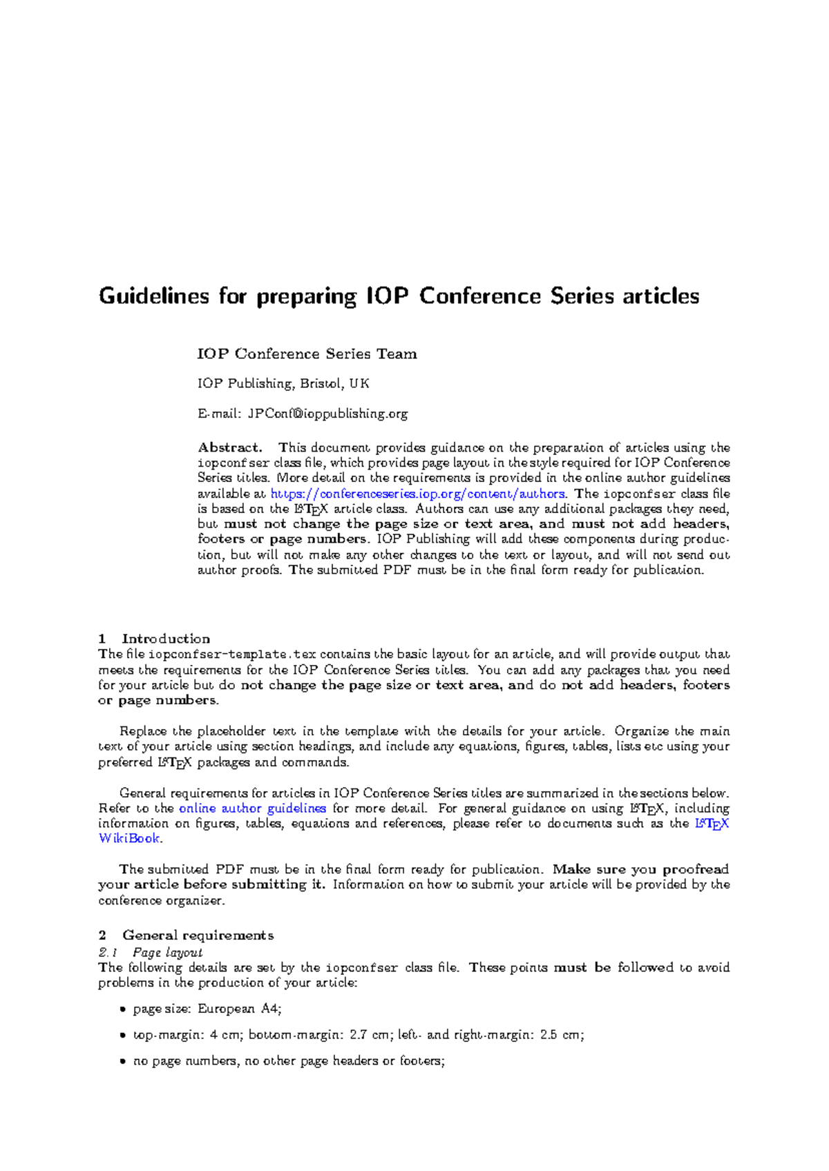 IOP Conference Series Article Preparation Guidelines - Studocu