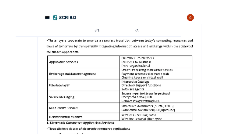Architectural Framework for ecom - 1 Application services Brokerage ...