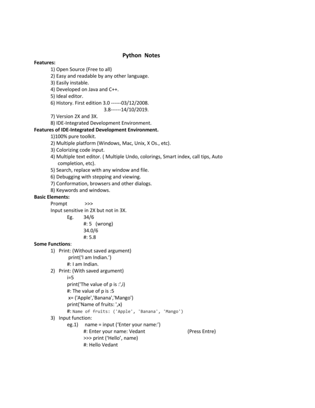 Python Programming Notes for Beginners - Studocu