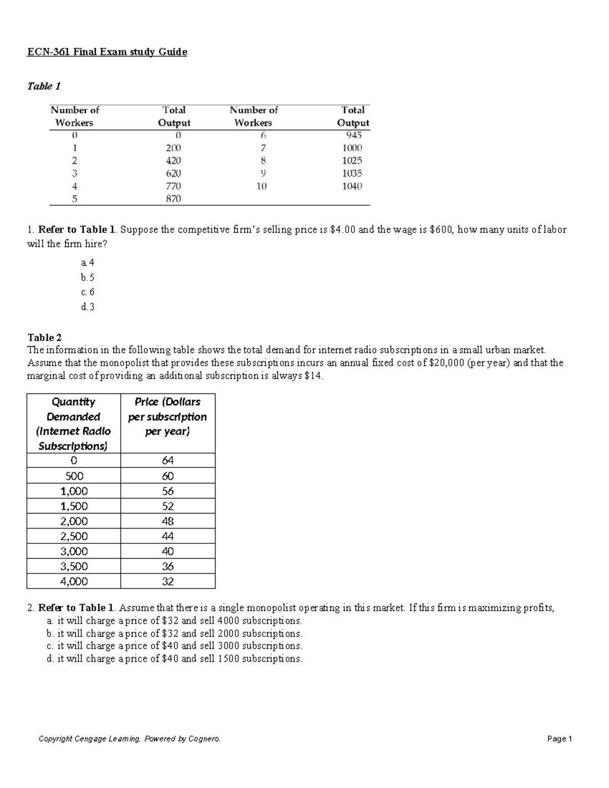 ECN-361 Final Exam Study Guide: Key Concepts & Sample Questions - Studocu