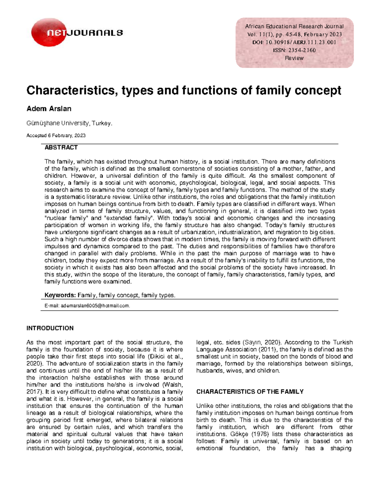 Characteristics, Types, and Functions of Family Concept in 2023 - Studocu