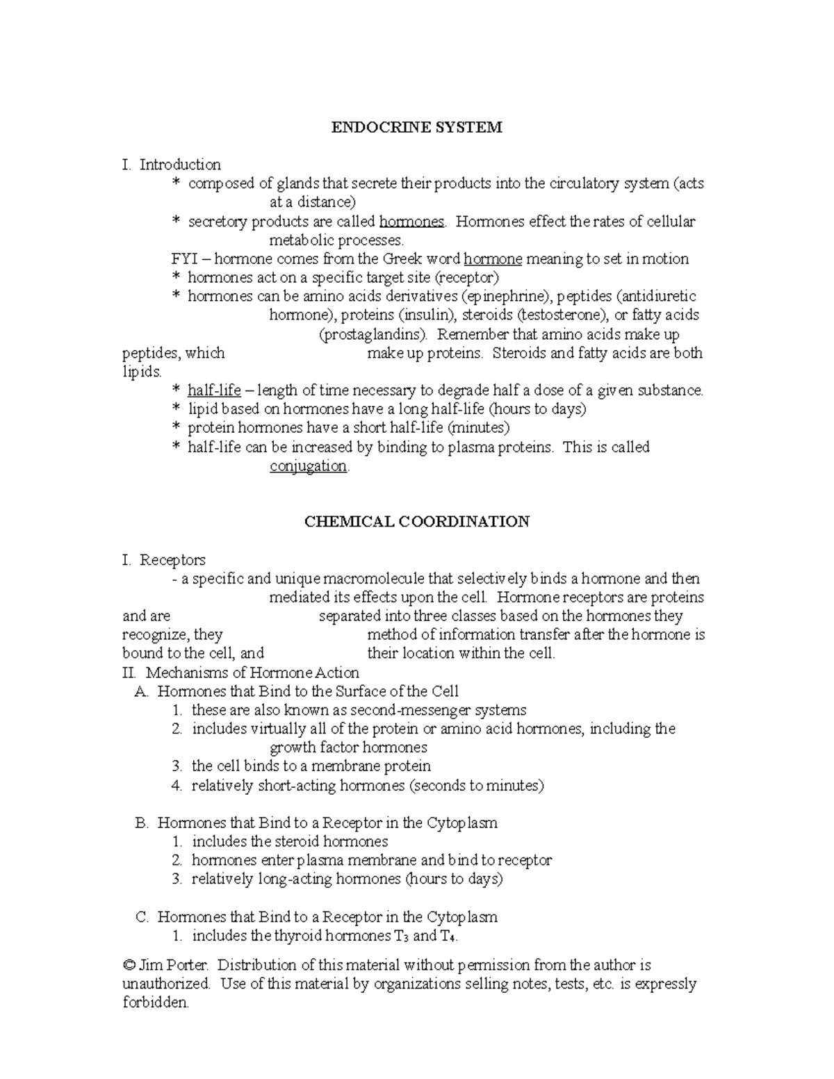 Endocrine System Notes - Overview and Hormonal Functions - Studocu