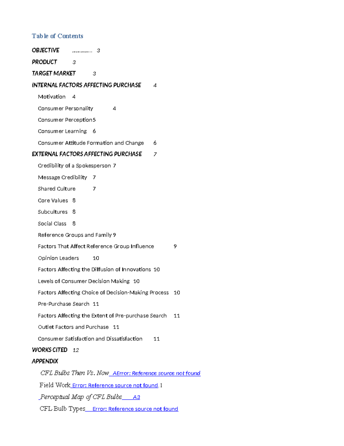 1299 group project - sorry - Table of Contents APPENDIX OBJECTIVE ...