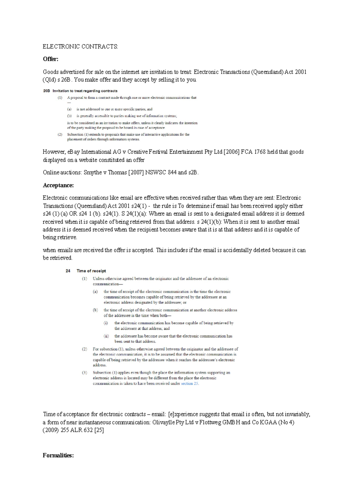 Electronic Contracts - LLB202 Lecture Notes on Contract Law - Studocu