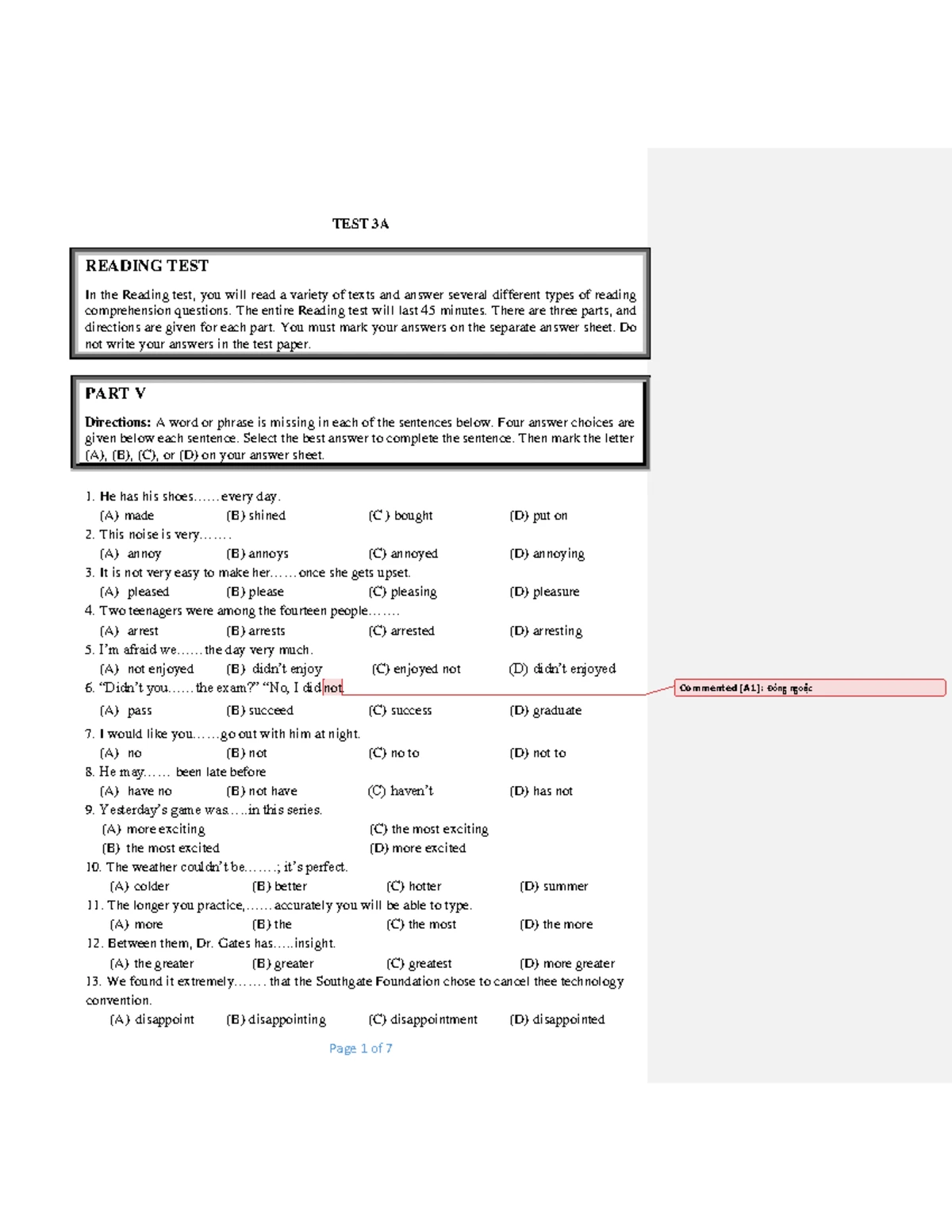 Test 2 Comprehensive Review - Course Code: 3333 - Studocu