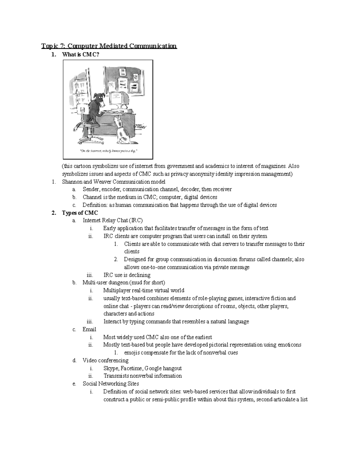 Week 7 Computer Mediated Communication - Topic 7: Computer Mediated ...