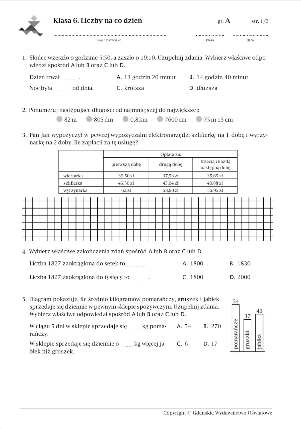 Matematyka Z Plusem 6 Sprawdzian Dzial 2 www.studocu.com